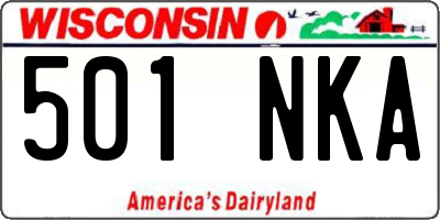 WI license plate 501NKA