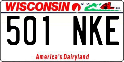 WI license plate 501NKE