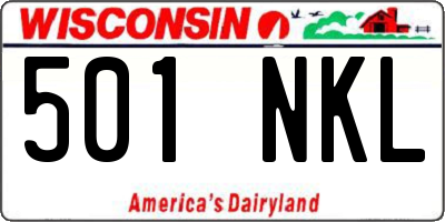 WI license plate 501NKL