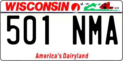 WI license plate 501NMA