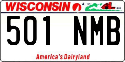 WI license plate 501NMB