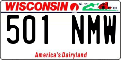 WI license plate 501NMW