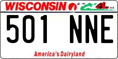 WI license plate 501NNE