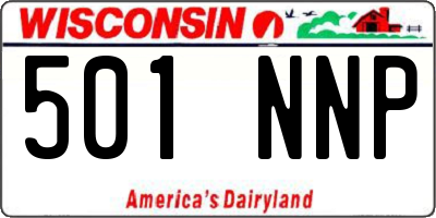 WI license plate 501NNP