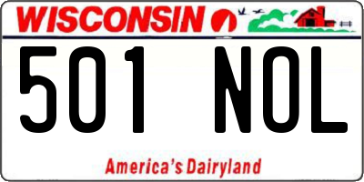 WI license plate 501NOL