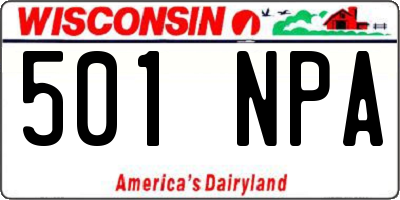 WI license plate 501NPA