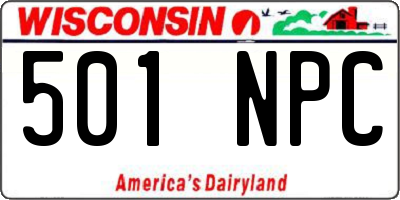 WI license plate 501NPC