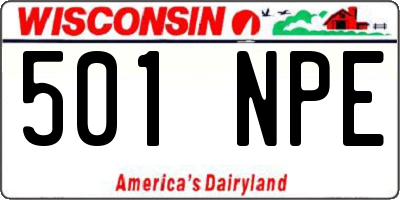 WI license plate 501NPE