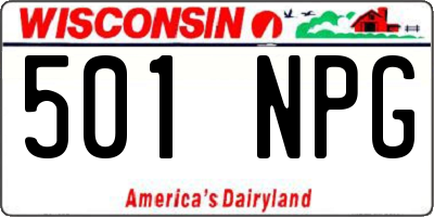 WI license plate 501NPG