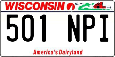 WI license plate 501NPI