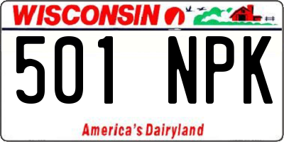 WI license plate 501NPK