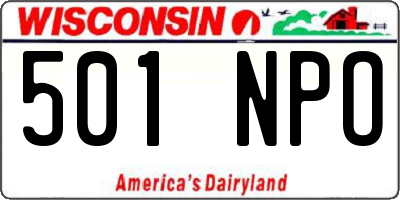WI license plate 501NPO