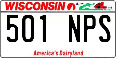 WI license plate 501NPS