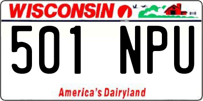 WI license plate 501NPU