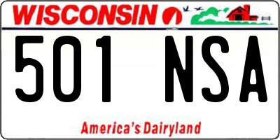 WI license plate 501NSA