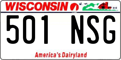WI license plate 501NSG