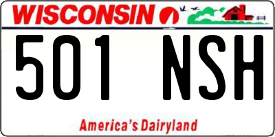WI license plate 501NSH