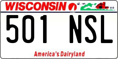 WI license plate 501NSL