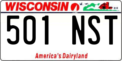 WI license plate 501NST