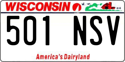 WI license plate 501NSV