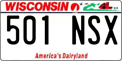 WI license plate 501NSX
