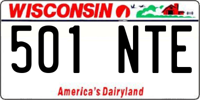 WI license plate 501NTE
