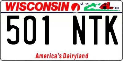 WI license plate 501NTK