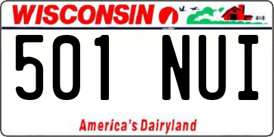 WI license plate 501NUI