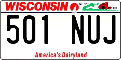 WI license plate 501NUJ
