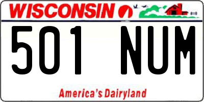 WI license plate 501NUM