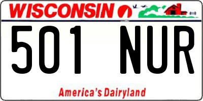WI license plate 501NUR