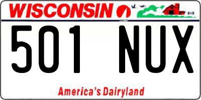 WI license plate 501NUX