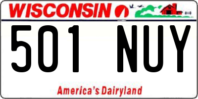WI license plate 501NUY