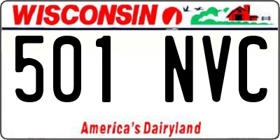 WI license plate 501NVC