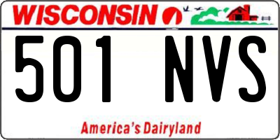 WI license plate 501NVS