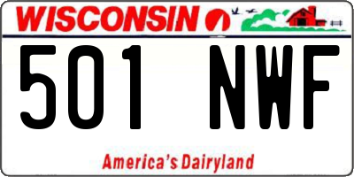 WI license plate 501NWF