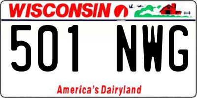 WI license plate 501NWG