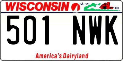 WI license plate 501NWK