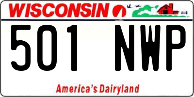 WI license plate 501NWP