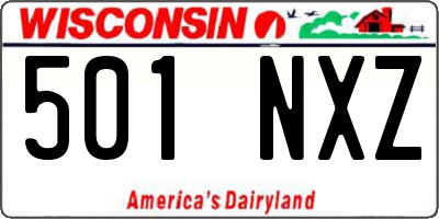 WI license plate 501NXZ