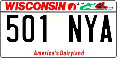 WI license plate 501NYA