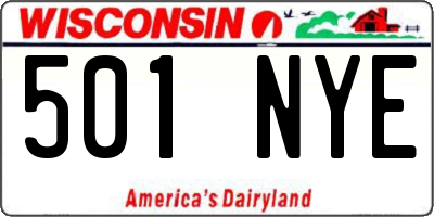 WI license plate 501NYE