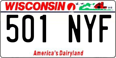 WI license plate 501NYF