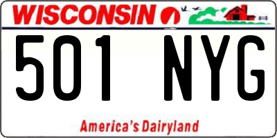 WI license plate 501NYG