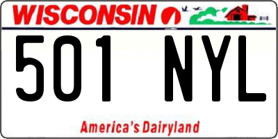 WI license plate 501NYL