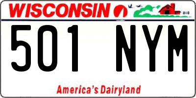 WI license plate 501NYM