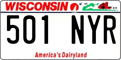 WI license plate 501NYR