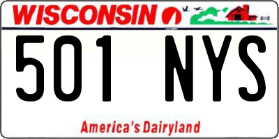 WI license plate 501NYS
