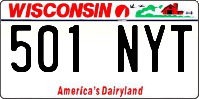 WI license plate 501NYT