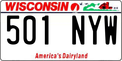 WI license plate 501NYW